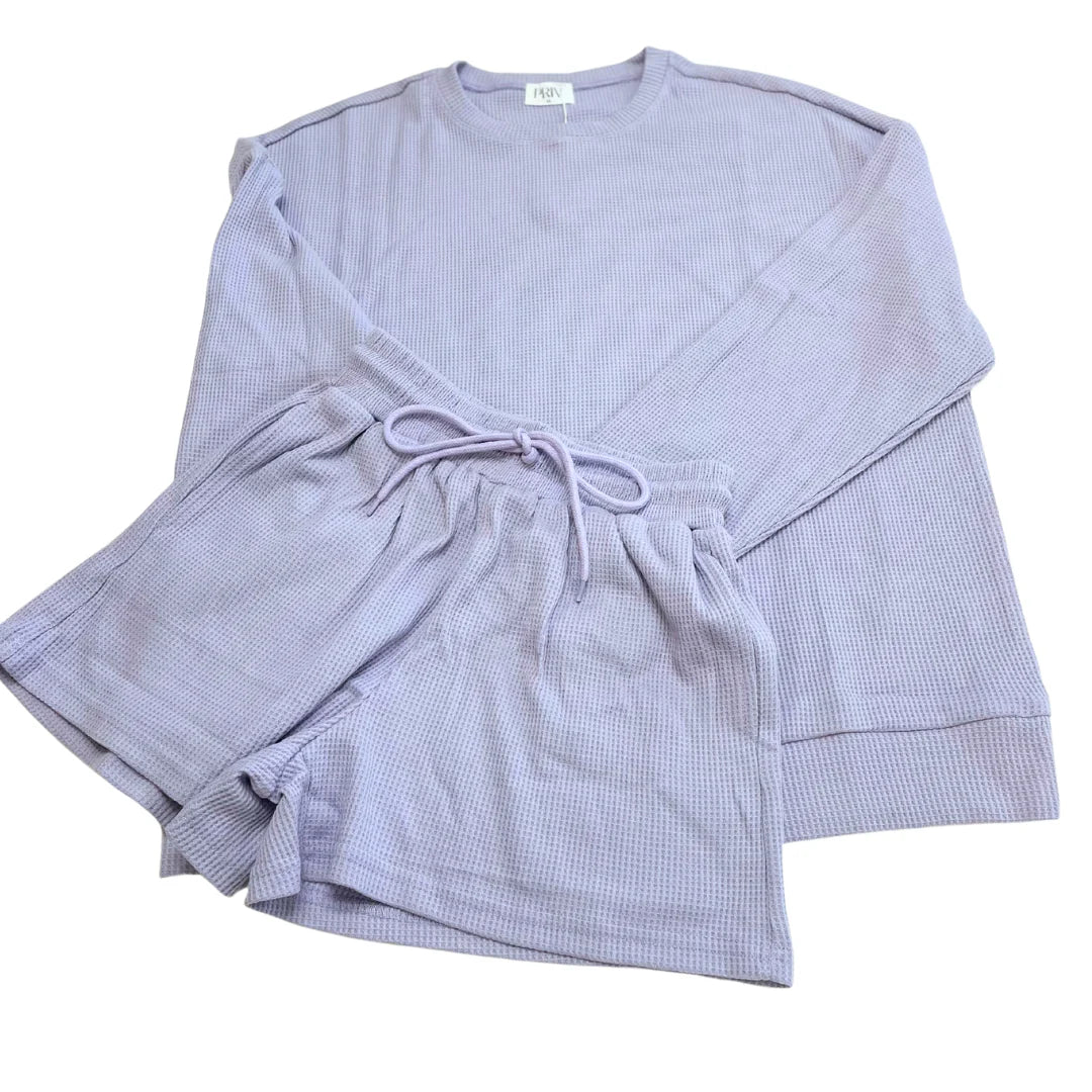 EVERYDAY WAFFLE SHORT SET VIOLET