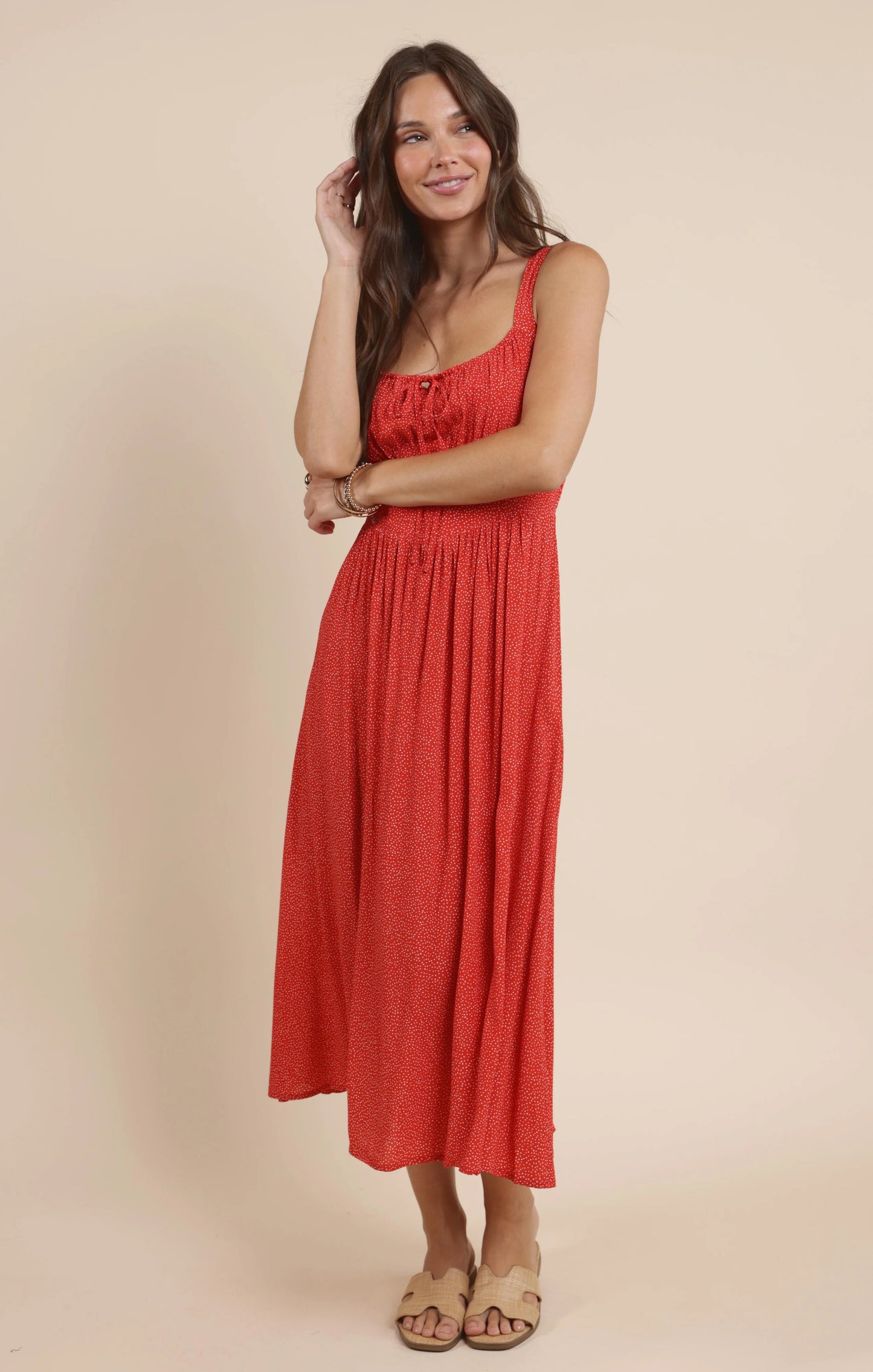 NINA MILKMAID MIDI DRESS
