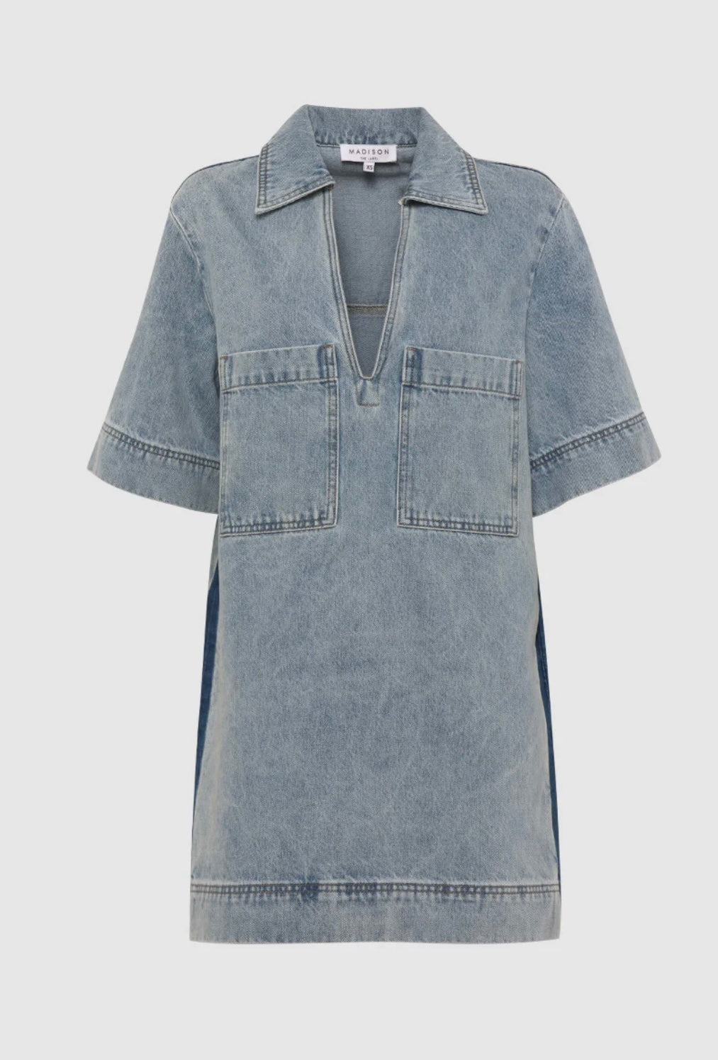 TARA DENIM DRESS - TWO TONE