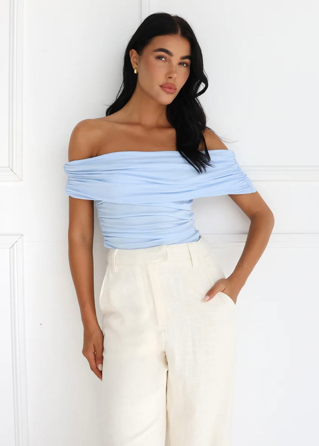 ESTER TOP - POWDER BLUE