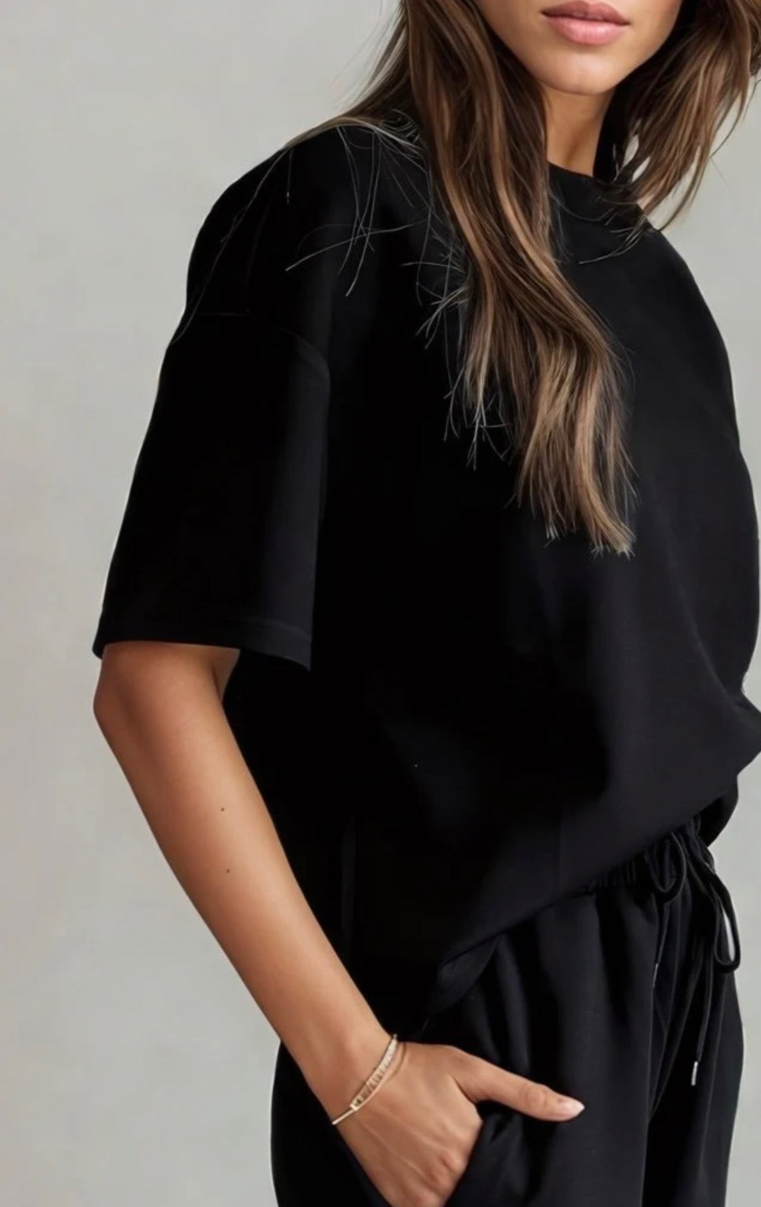 LILOU LUXEflow RELAXED SET - BLACK