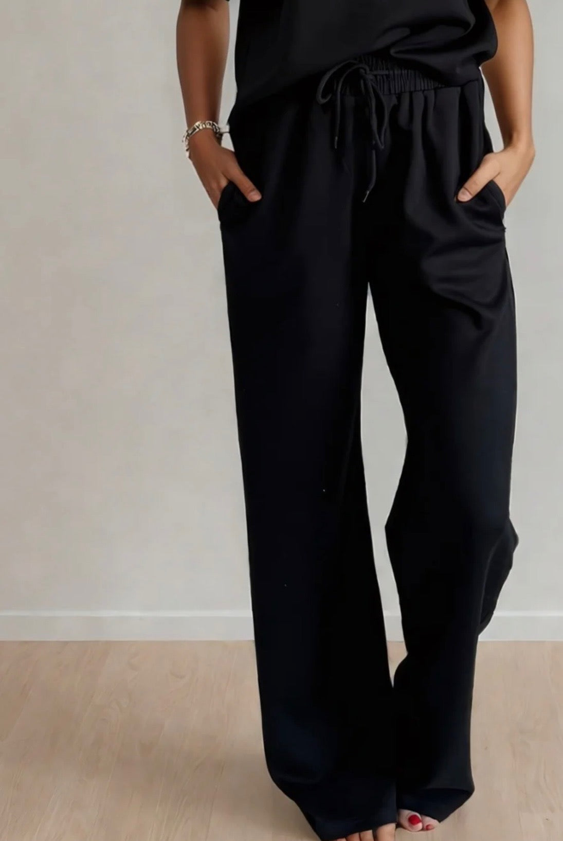 LILOU LUXEflow RELAXED SET - BLACK