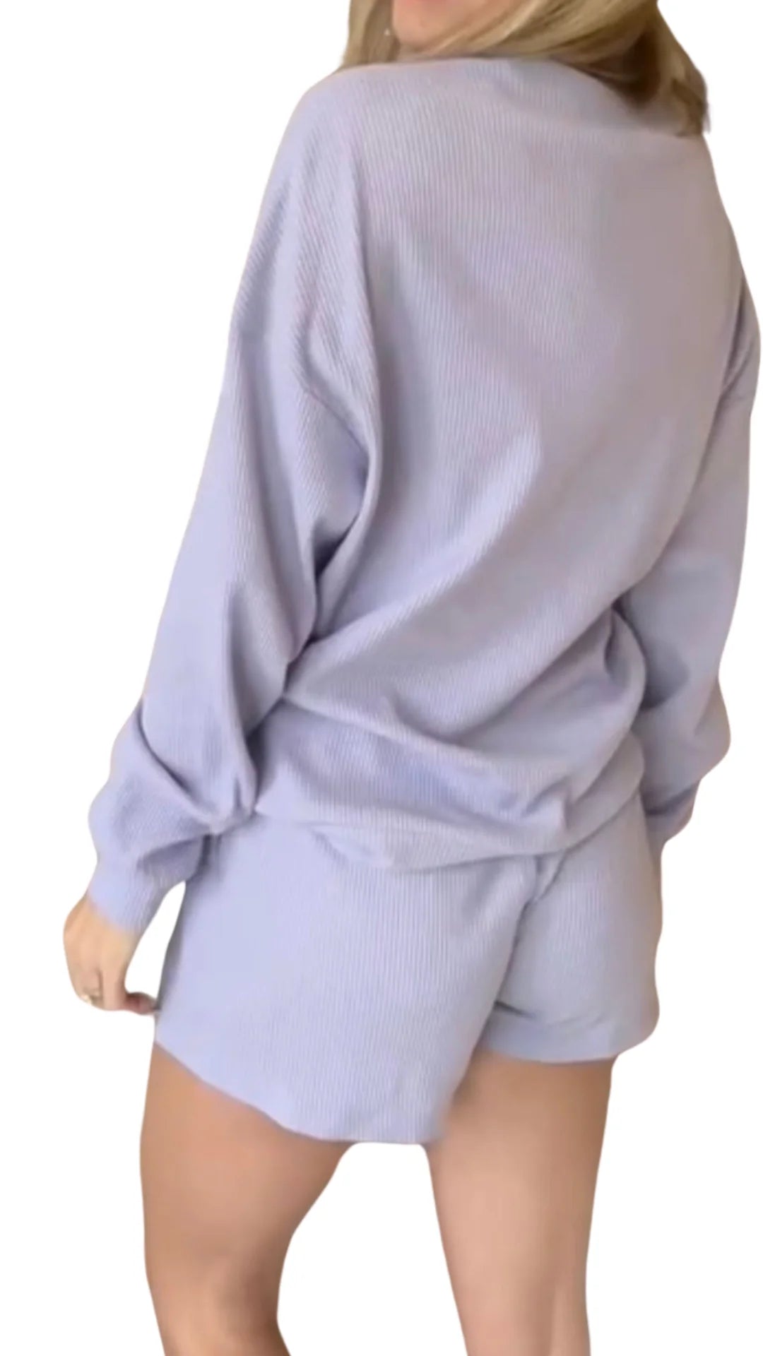 EVERYDAY WAFFLE SHORT SET VIOLET