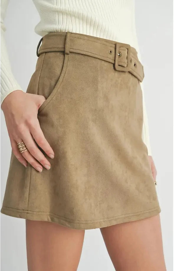 TUSCANY FAUX SUEDE MINI SKIRT