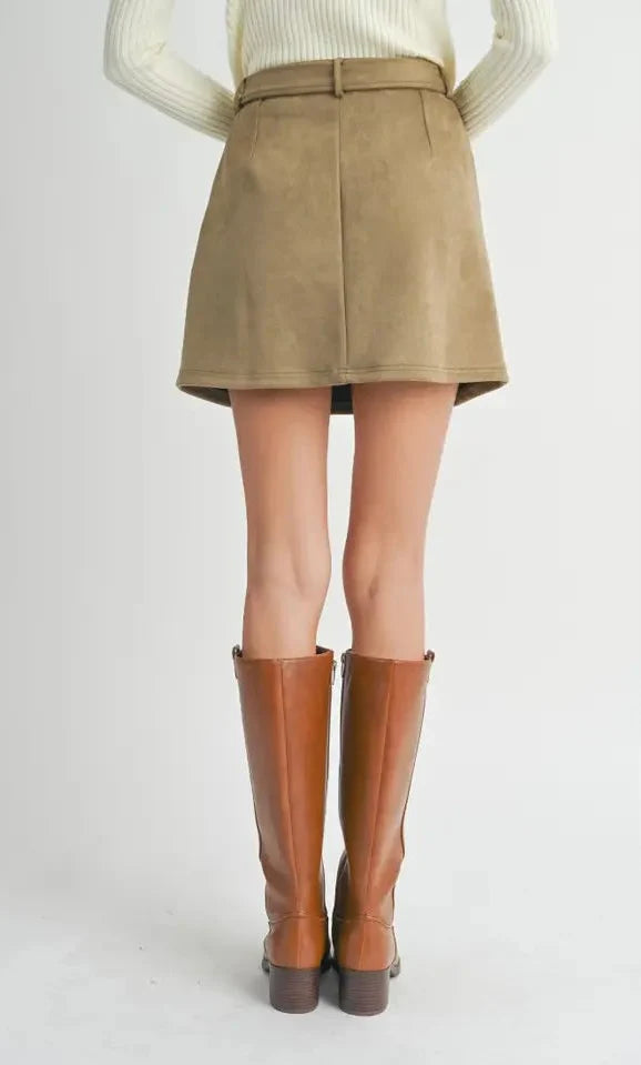 TUSCANY FAUX SUEDE MINI SKIRT