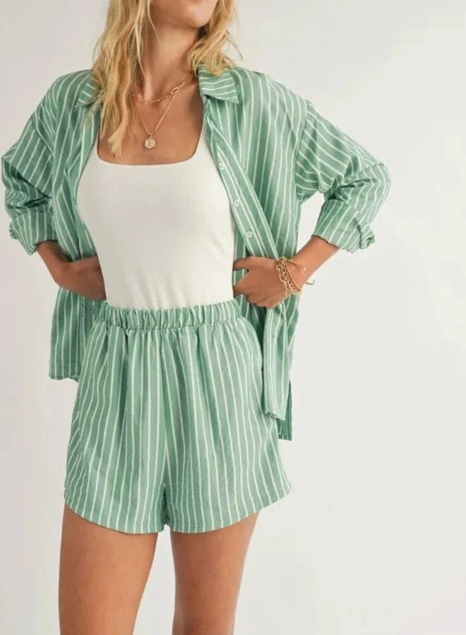 GREEN TRADITIONS BUTTON UP SHORT SET