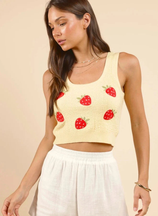 BERRY CAKE EMBROIDERED TANK