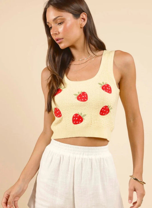 BERRY CAKE EMBROIDERED TANK